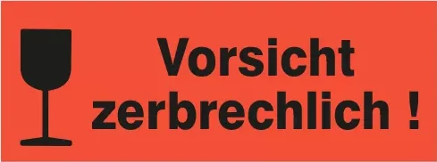 Vorsicht zerbrechlich Aufkleber